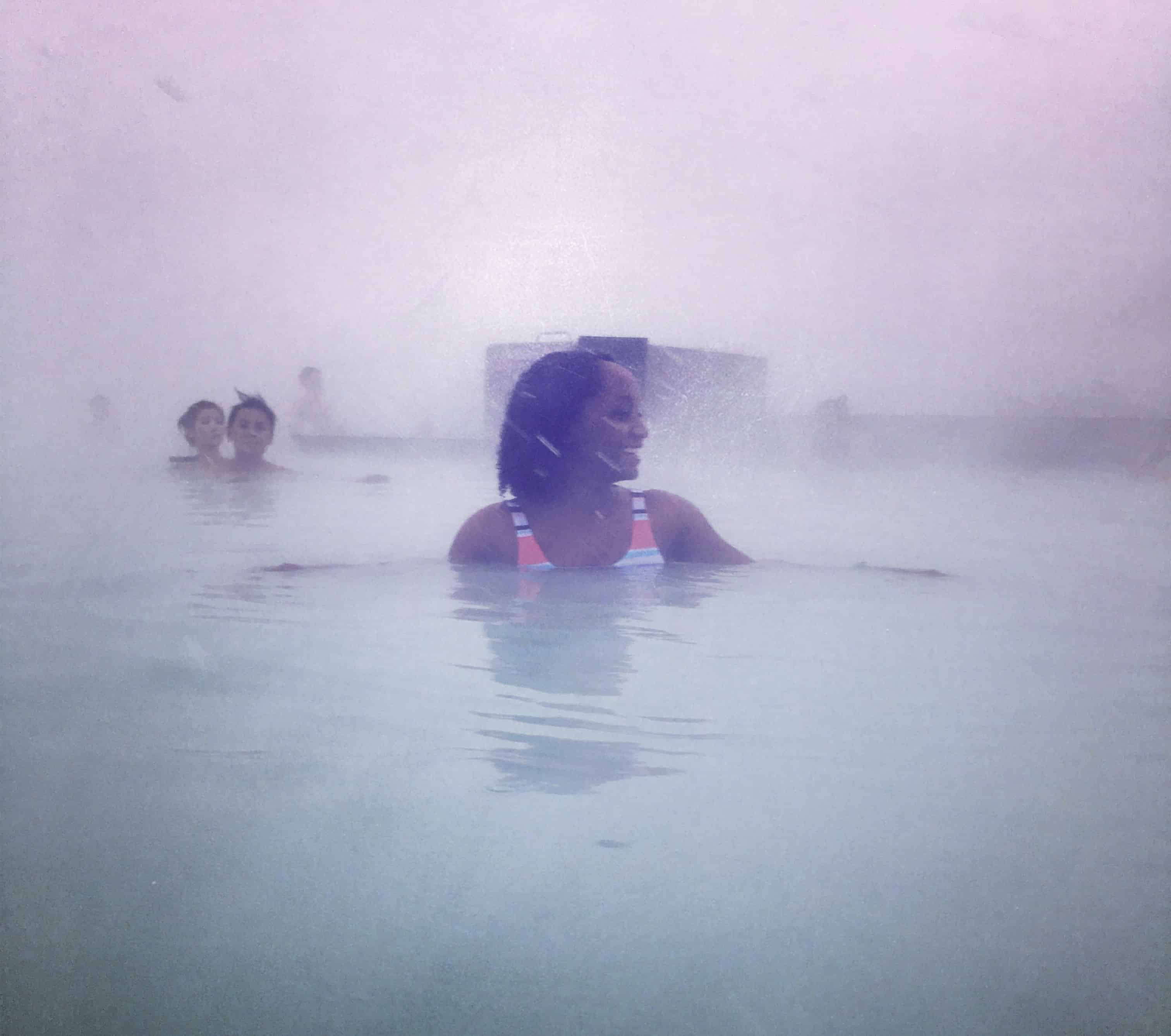 woman at blue lagoon