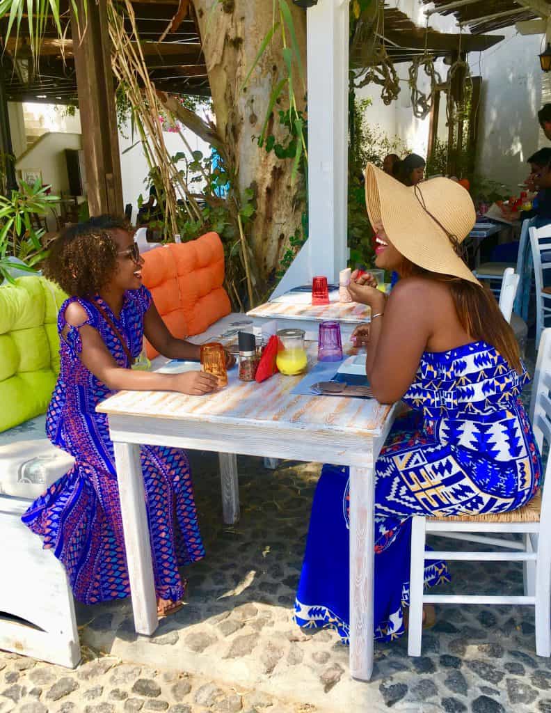 women dining in Greece