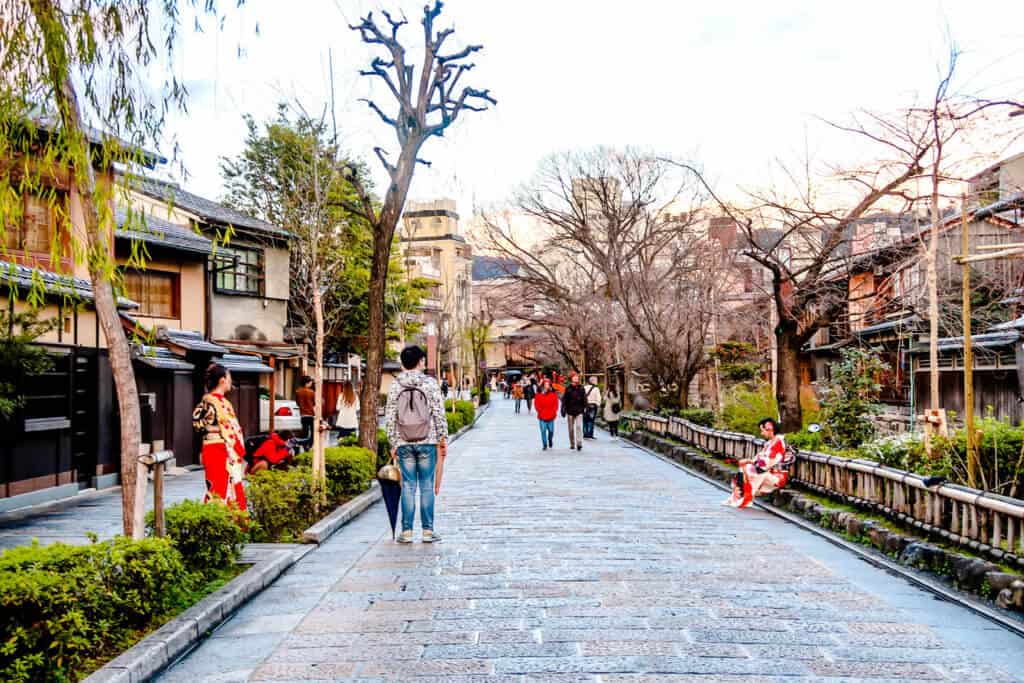 Old city street in Kyoto