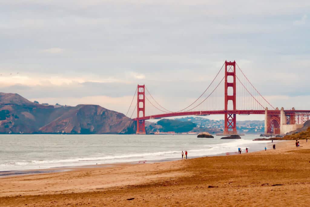The Golden Gate bridge