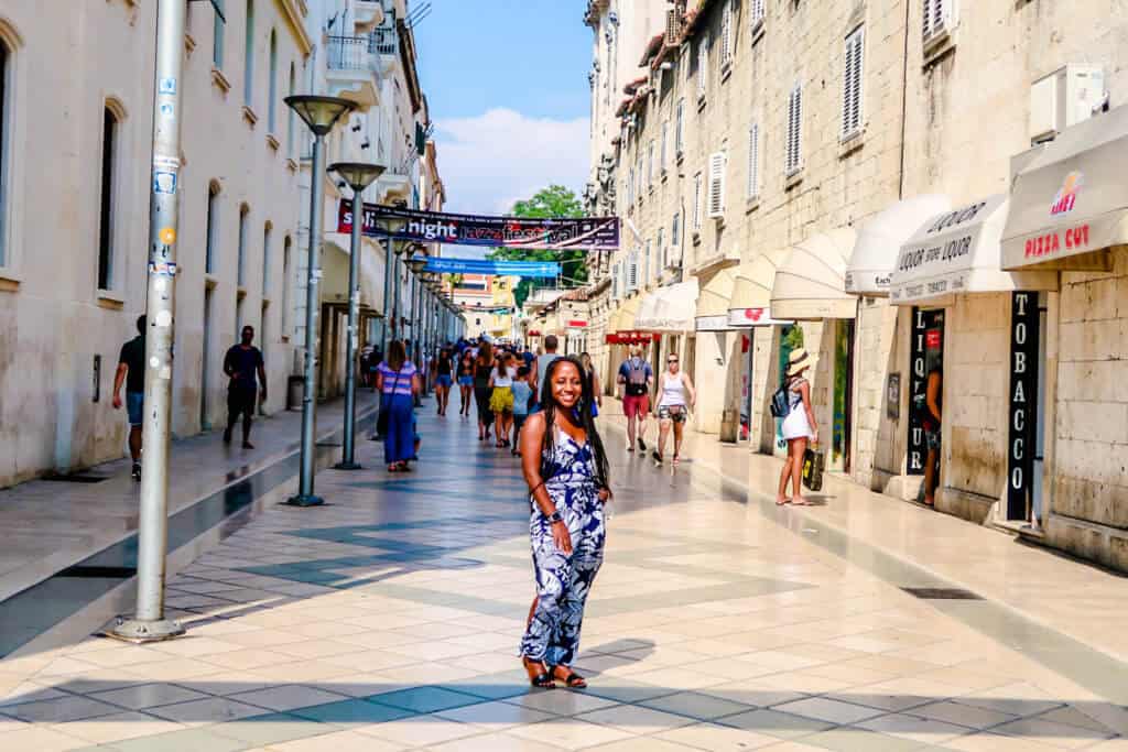 Woman on Marmontova in Split, Croatia