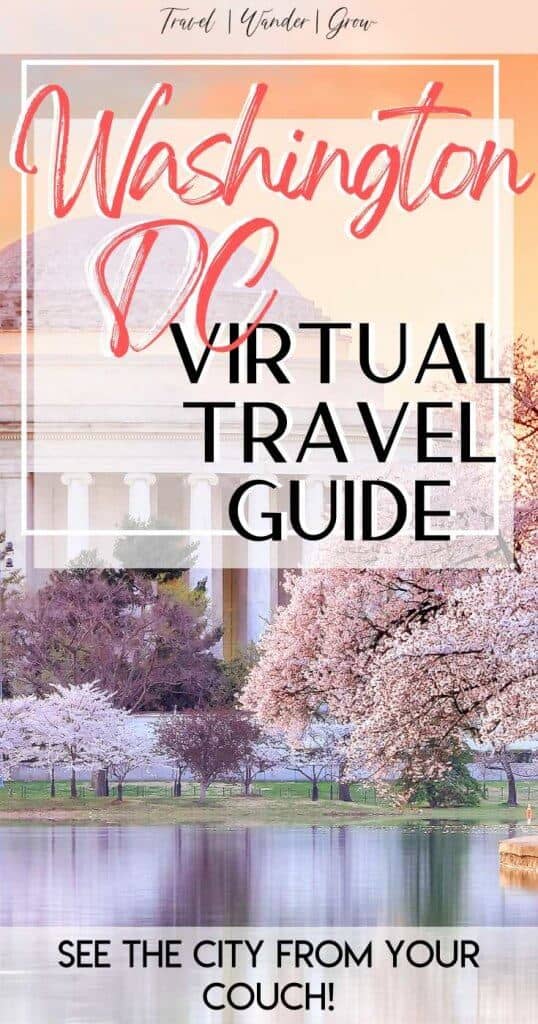 This virtual travel guide provides a detailed list of museums, monuments, and experiences that you can have in Washington DC virtually. Set aside a virtual vacation day to do this Washington, DC Travel Guide right. #virtualvacationguide