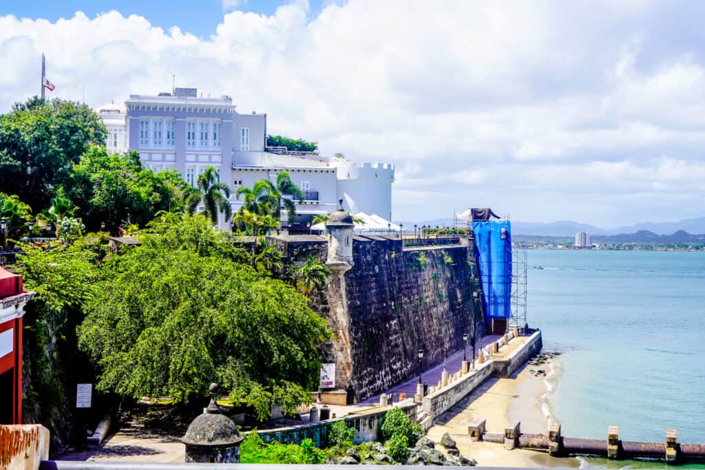 Exterior shot of La Fortaleza and the surrounding wall