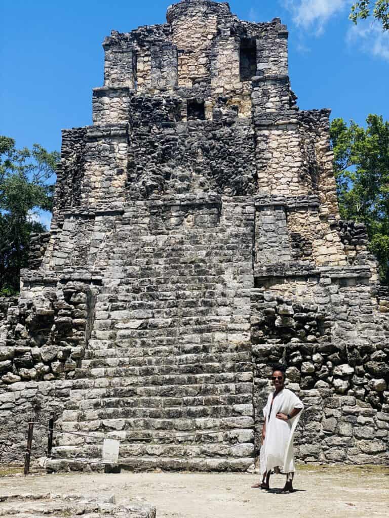 Me (black woman) at Muyil Ruins