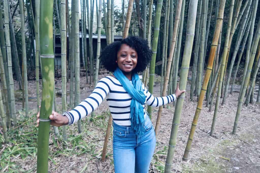Black woman in Arashiyama Grove