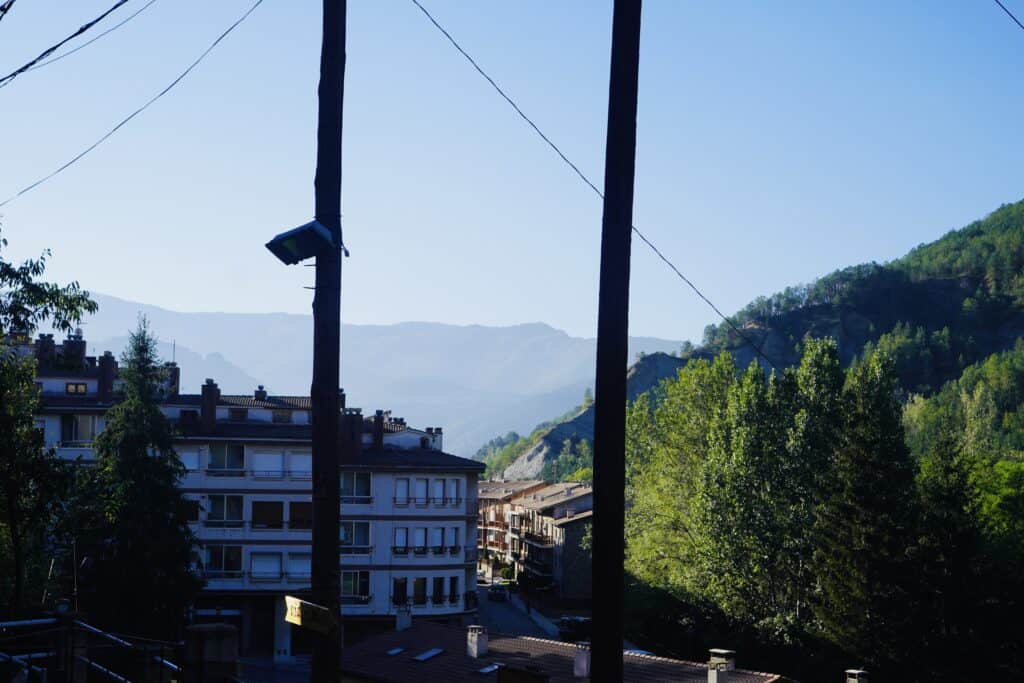 Baga, Spain - view of Pyranees Mountains