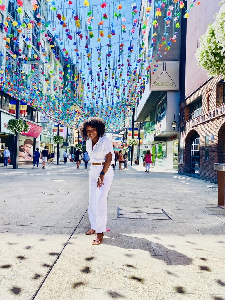 Black woman shopping in Andorra La Vella
