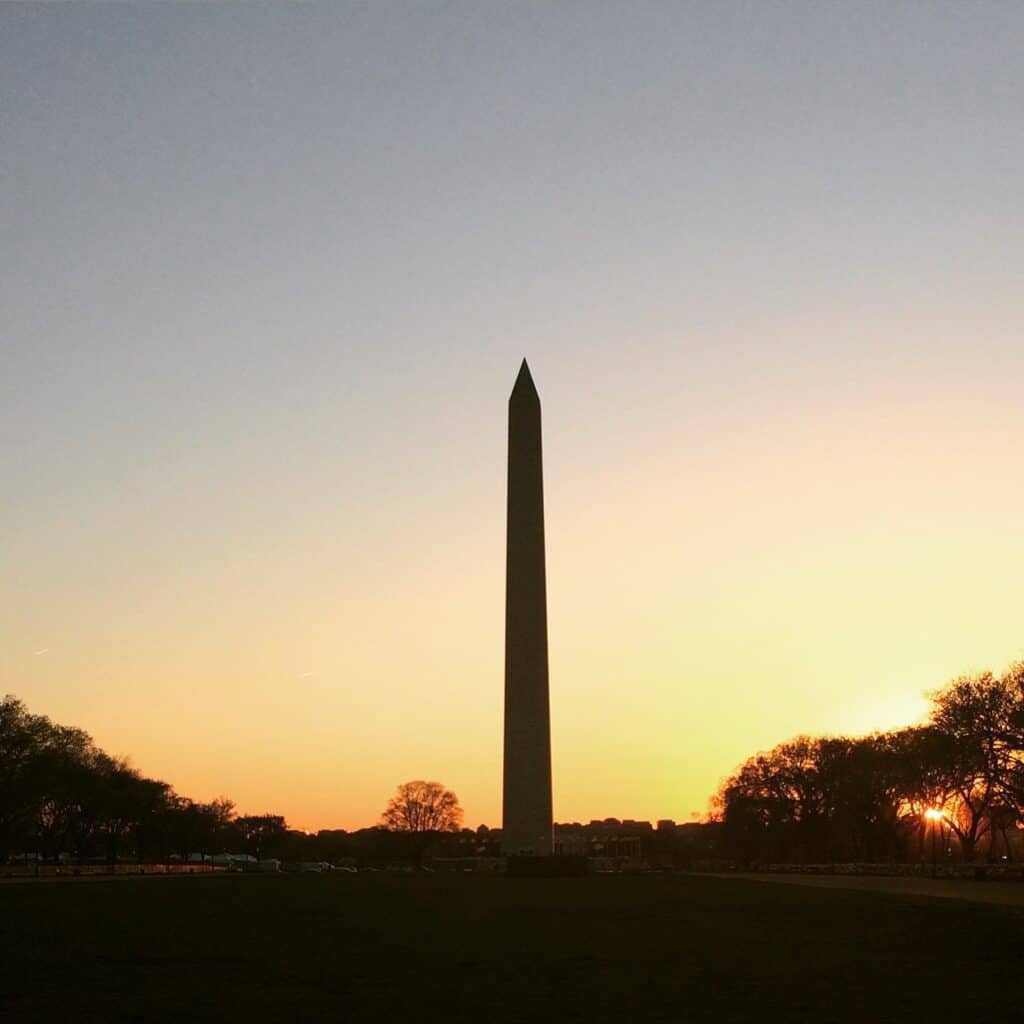 Washington Monument at Sunset